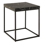 Barossa Coffee Table with Black Marble Marquina Top & Black Steel Base 40cm