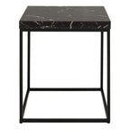 Barossa Coffee Table with Black Marble Marquina Top & Black Steel Base 40cm