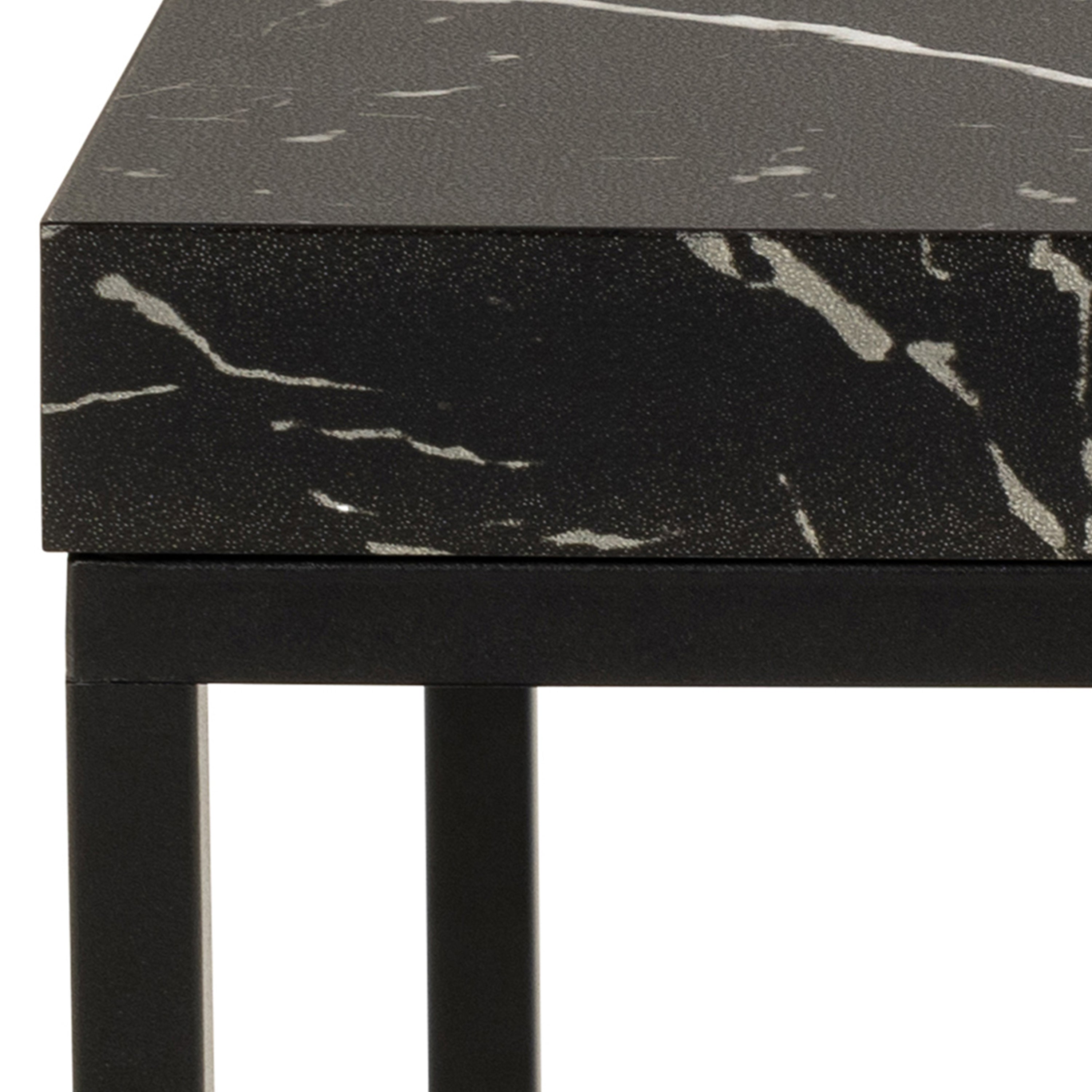 Barossa Coffee Table with Black Marble Marquina Top & Black Steel Base 40cm