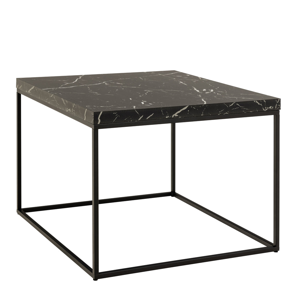 Barossa Coffee Table with Black Marble Marquina Top & Black Steel Base 60cm