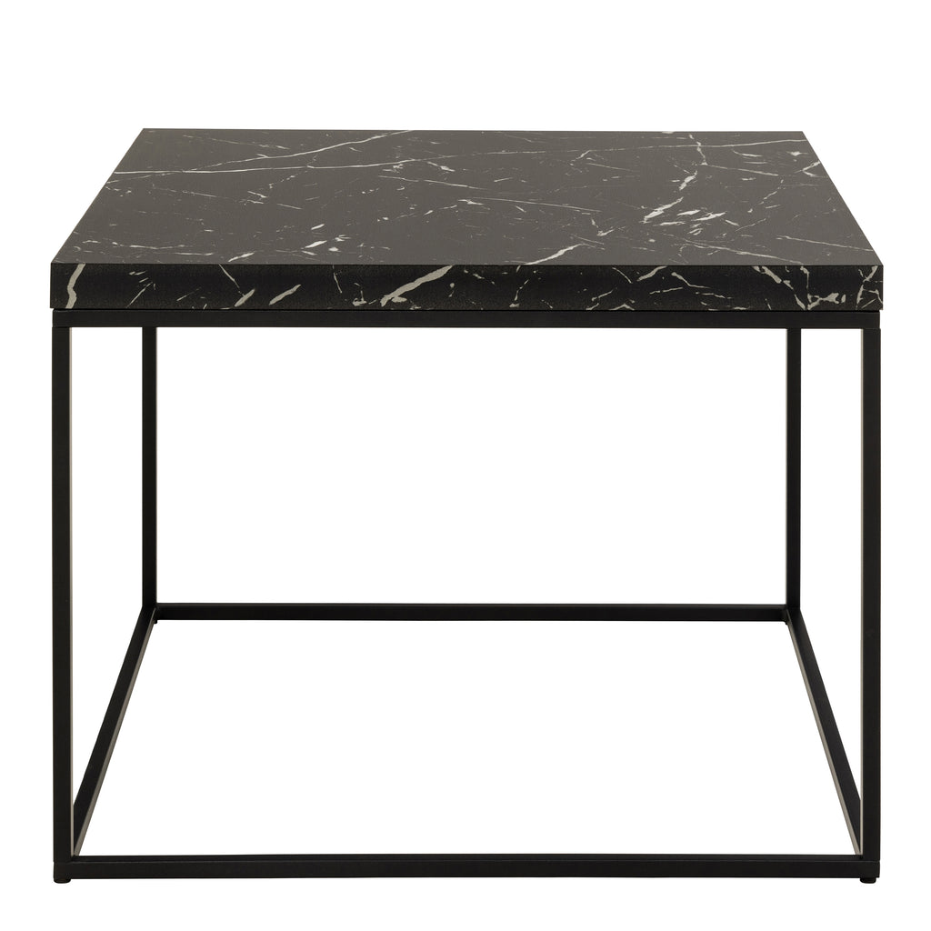 Barossa Coffee Table with Black Marble Marquina Top & Black Steel Base 60cm
