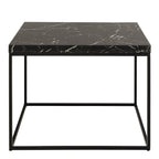 Barossa Coffee Table with Black Marble Marquina Top & Black Steel Base 60cm