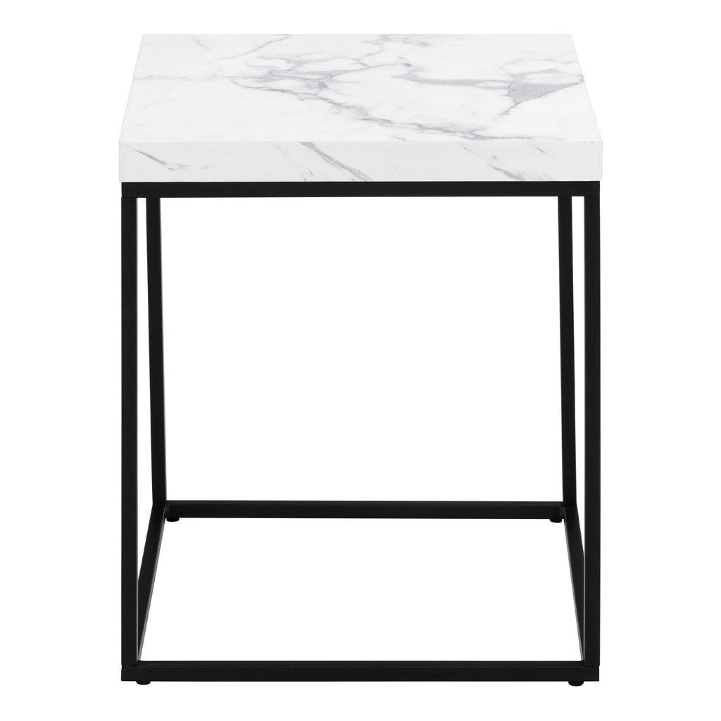 Barossa Coffee Table with White Marble Carrara Top & Black Base 40cm