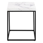 Barossa Coffee Table with White Marble Carrara Top & Black Base 40cm
