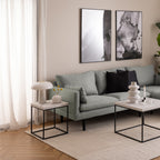 Barossa Coffee Table with White Marble Carrara Top & Black Base 40cm