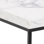Barossa Coffee Table with White Marble Carrara Top & Black Base 40cm