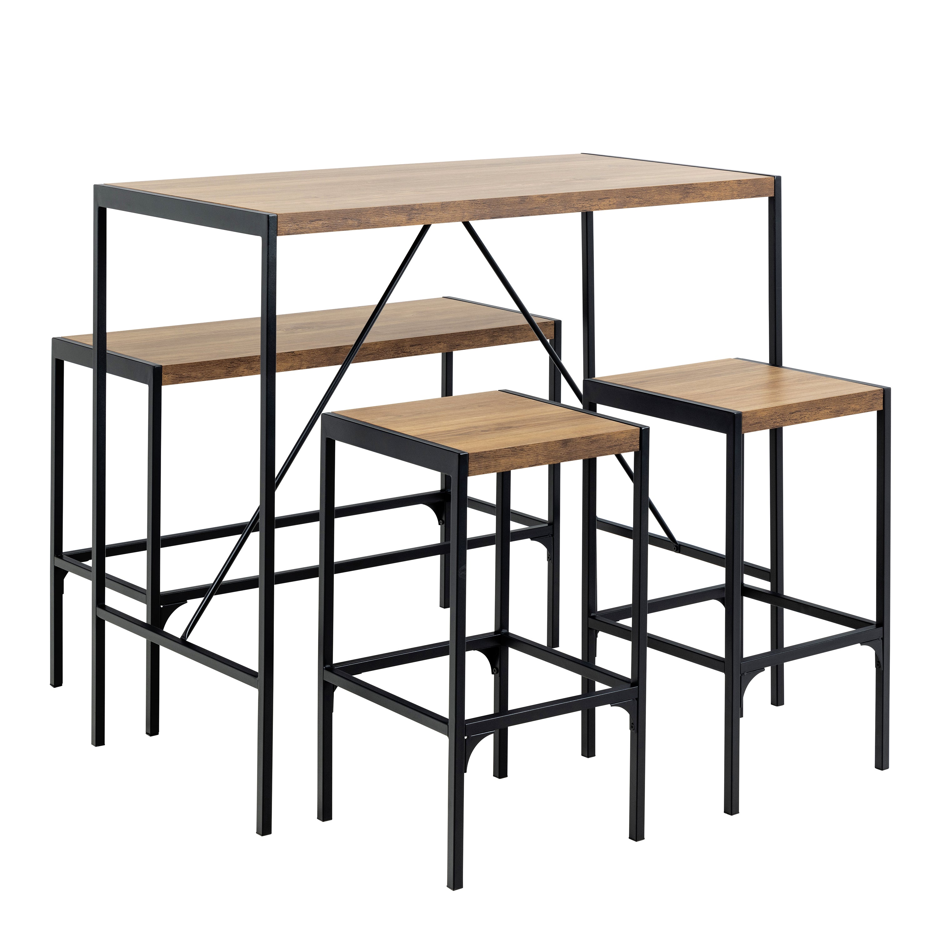 Bahamas Bar Table Set in Black and Oak