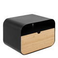 Joliet Wallmounted Bedside Table in Black and Bamboo