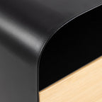 Joliet Wallmounted Bedside Table in Black and Bamboo