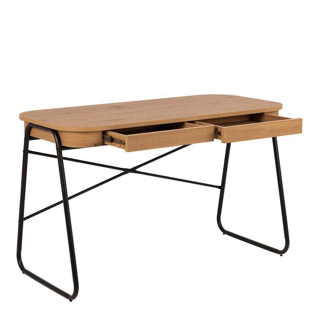 Blueton Desk with 2 Drawers in Black and Oak