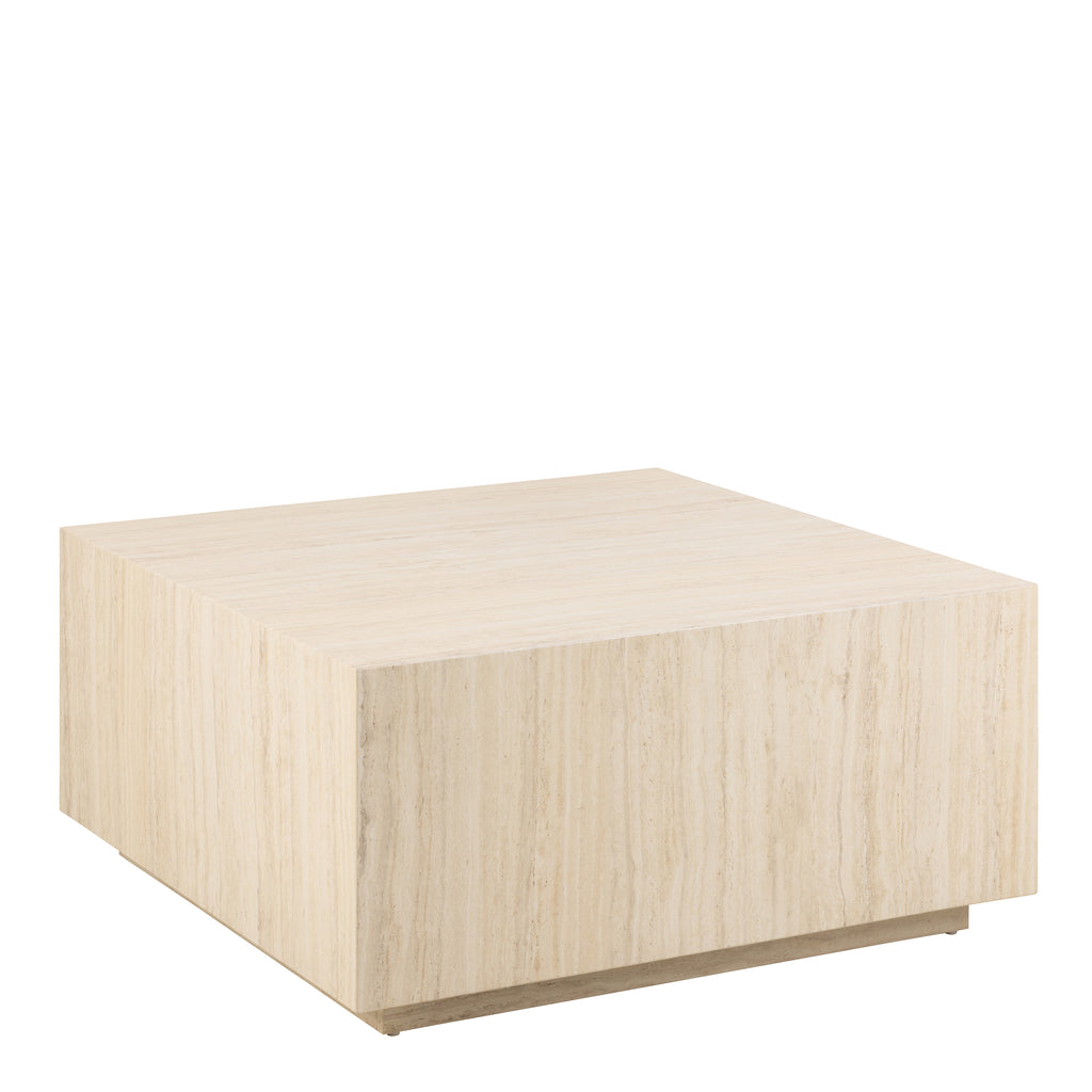 Dice Square Coffee Table in Light Travertine Effect