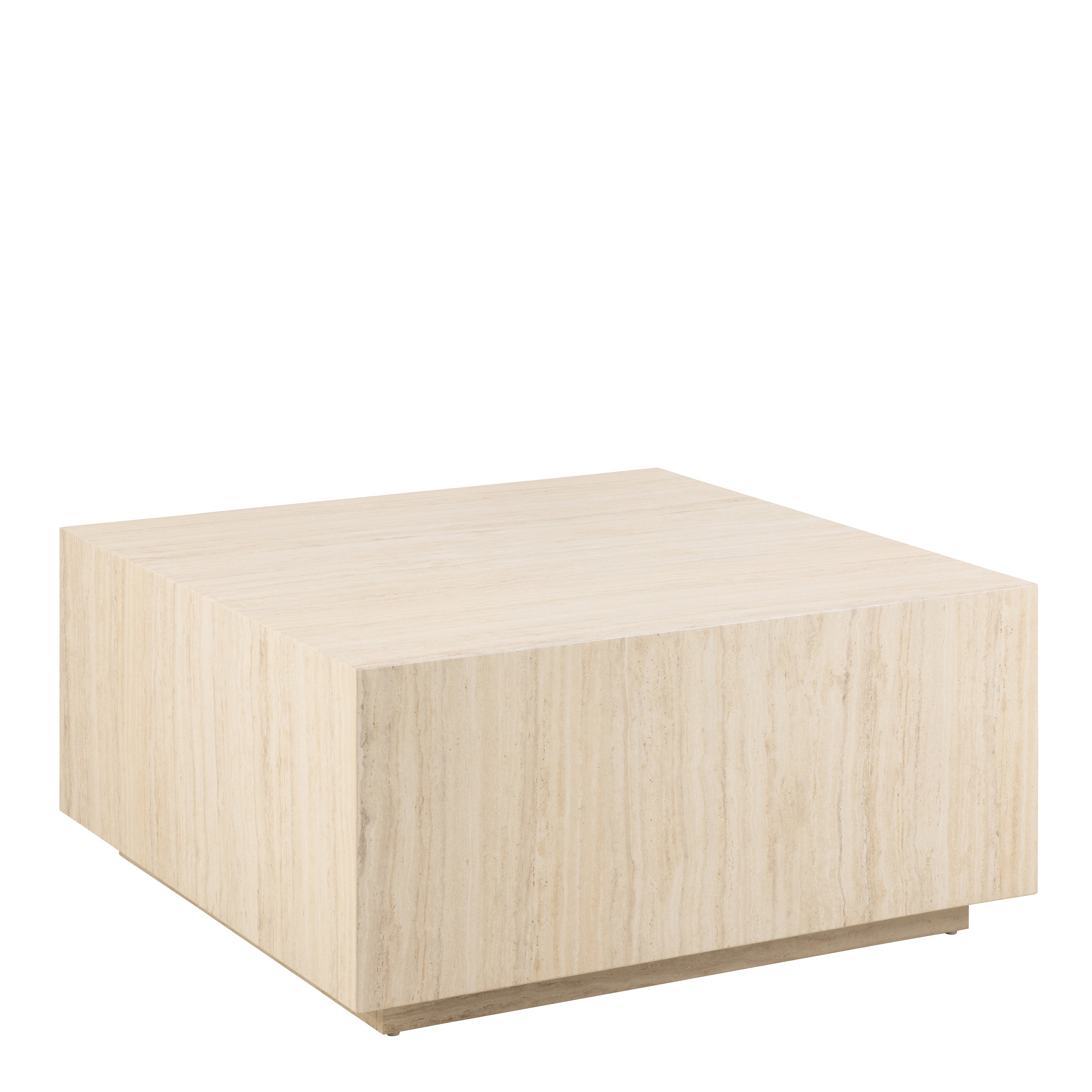 Dice Square Coffee Table in Light Travertine Effect