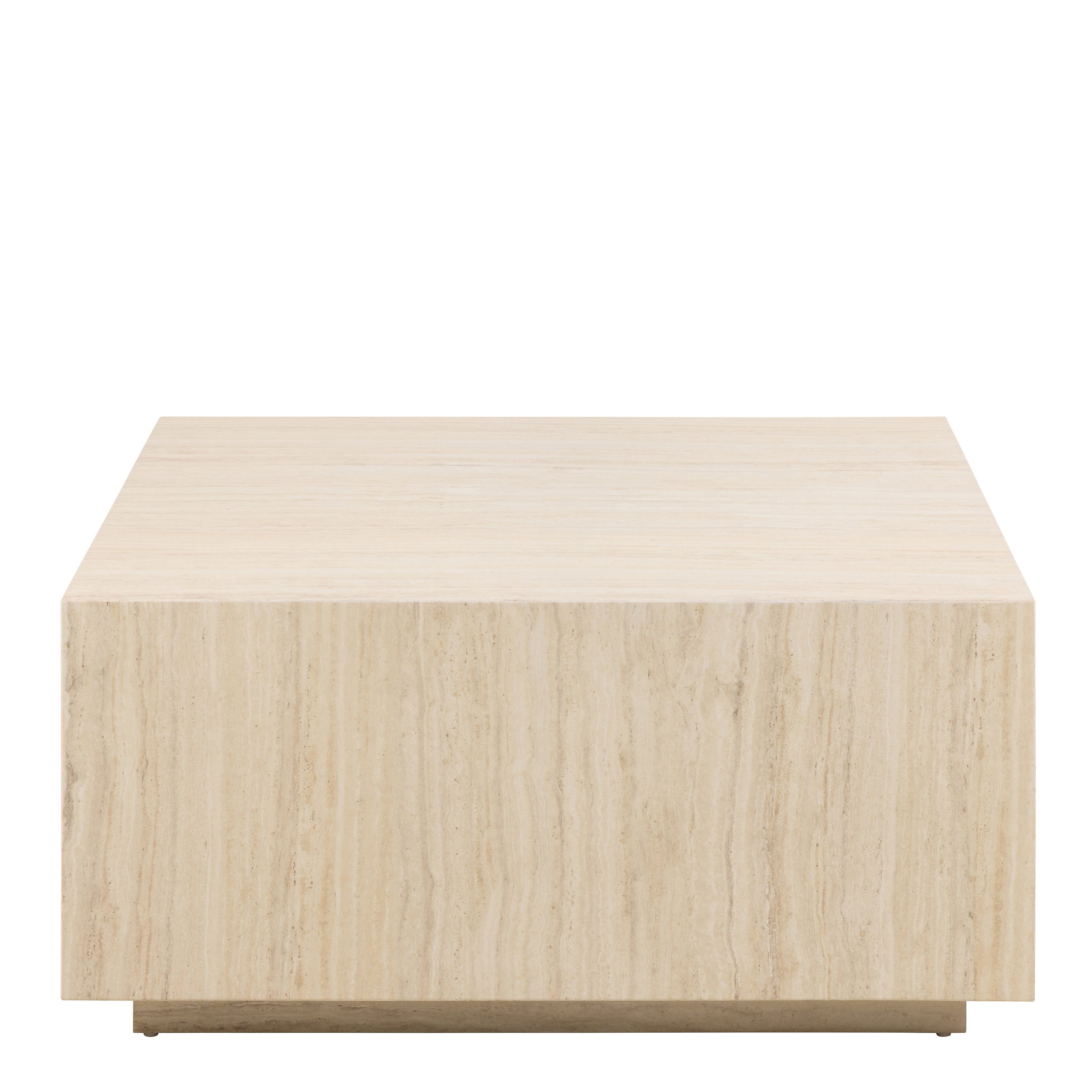 Dice Square Coffee Table in Light Travertine Effect
