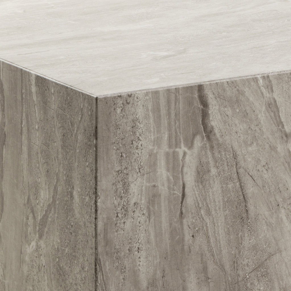 Dice Square Coffee Table in Grey Marble 90x90x42cm