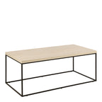 Barossa Coffee Table with Travertine Rough Paper Top & Black Powder Steel Base 110x55x45cm
