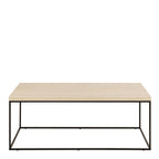 Barossa Coffee Table with Travertine Rough Paper Top & Black Powder Steel Base 110x55x45cm