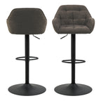 Brooke Swivel Bar Stool with Height Adjustable Function in Taupe Set of 2