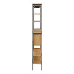 Angus Bookcase with 1 Sliding Door & 5 Shelves in Oak & Black