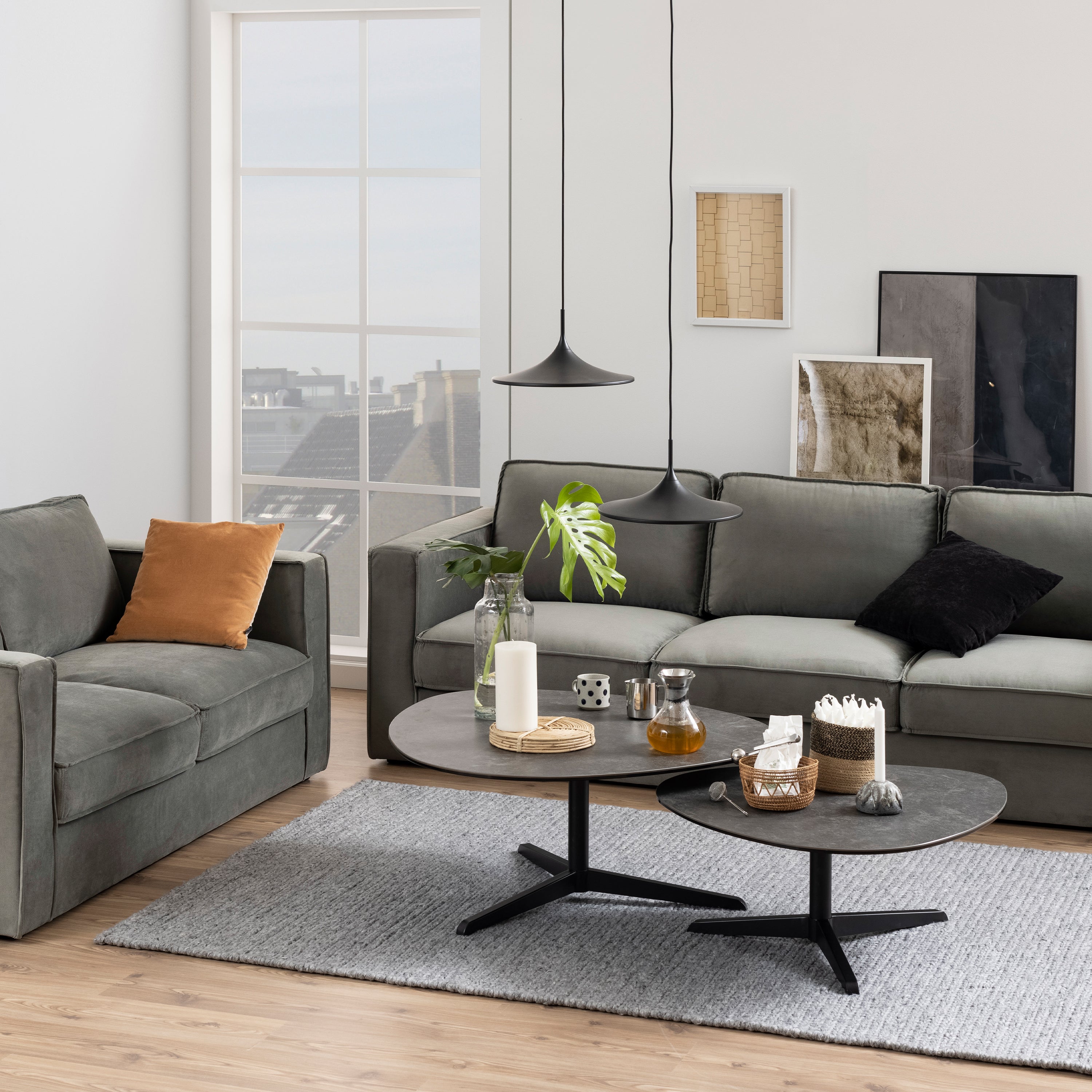 Barnsley Black Ceramic Coffee Table 100x95x41 cm