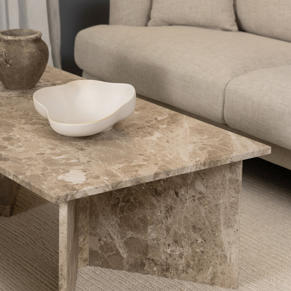 Vega Rectangular Coffee Table in Brown Marble