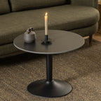 Malta Ceramic Round Coffee Table in Matt black 60x45cm