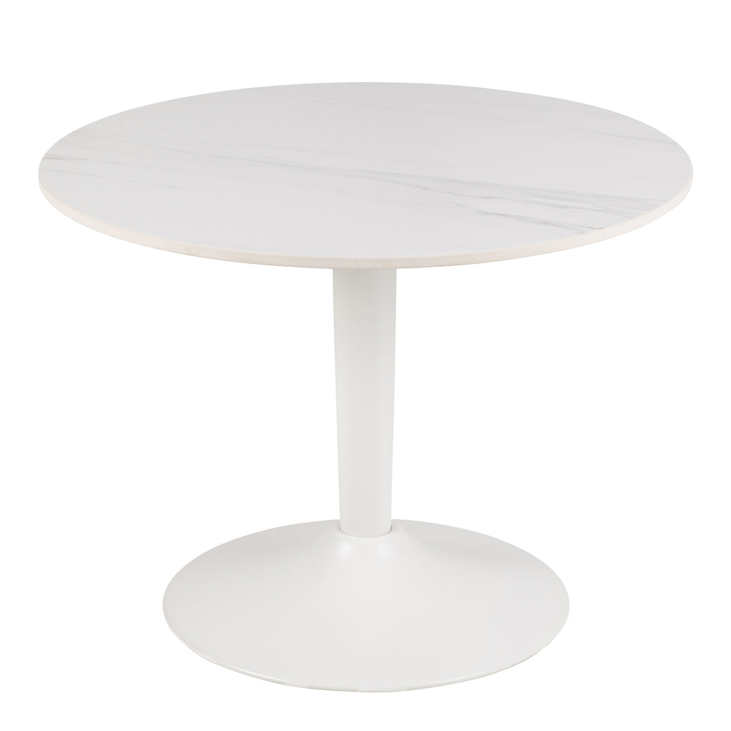 Malta Ceramic Round Coffee Table in White 60x45cm
