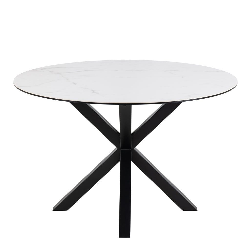 Heaven Round Dining Table with Ceramic White Top
