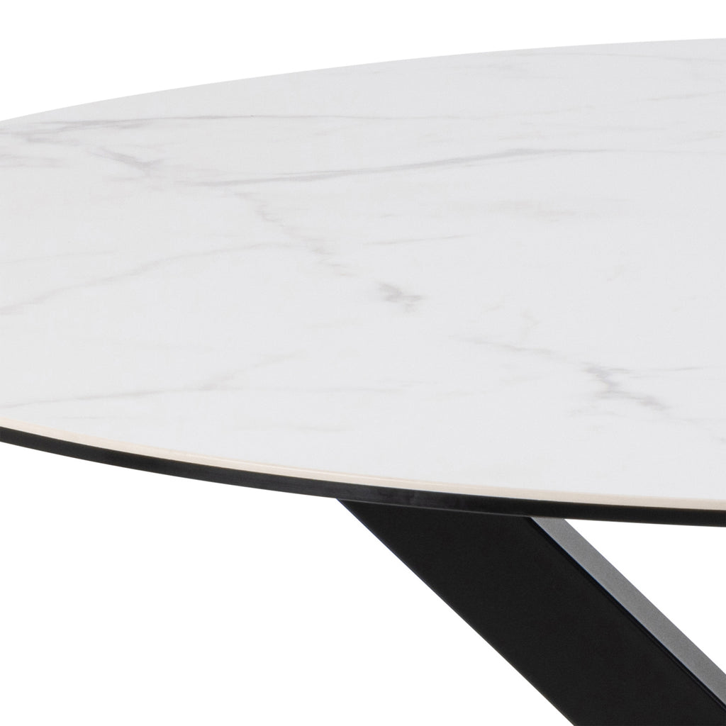 Heaven Round Dining Table with Ceramic White Top
