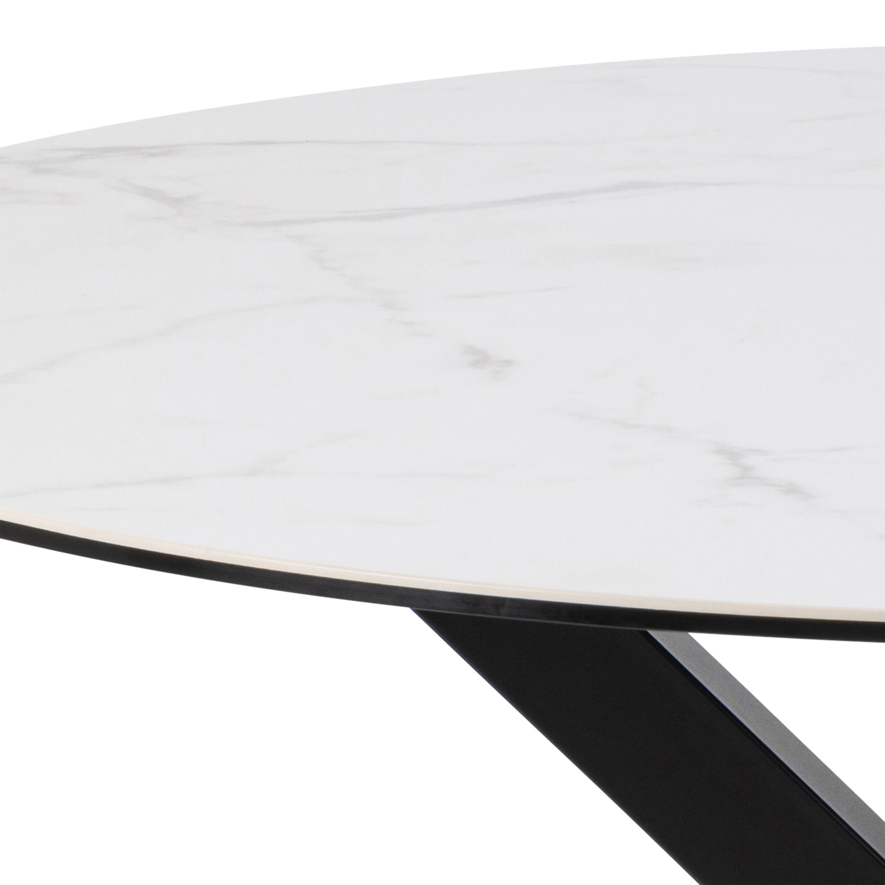 Heaven Round Dining Table with Ceramic White Top