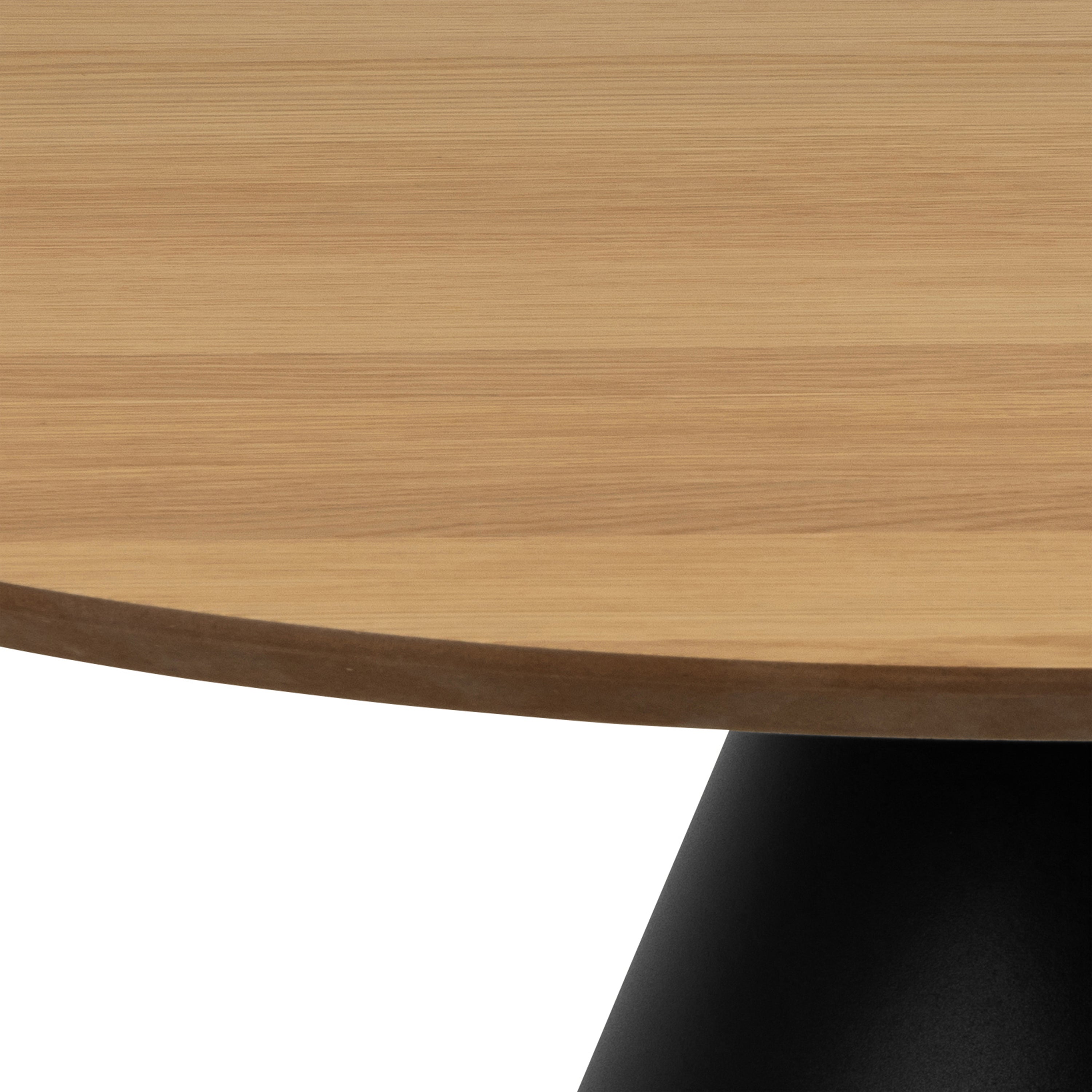 Soli Round Coffee Table in Oak/Black 85x40cm