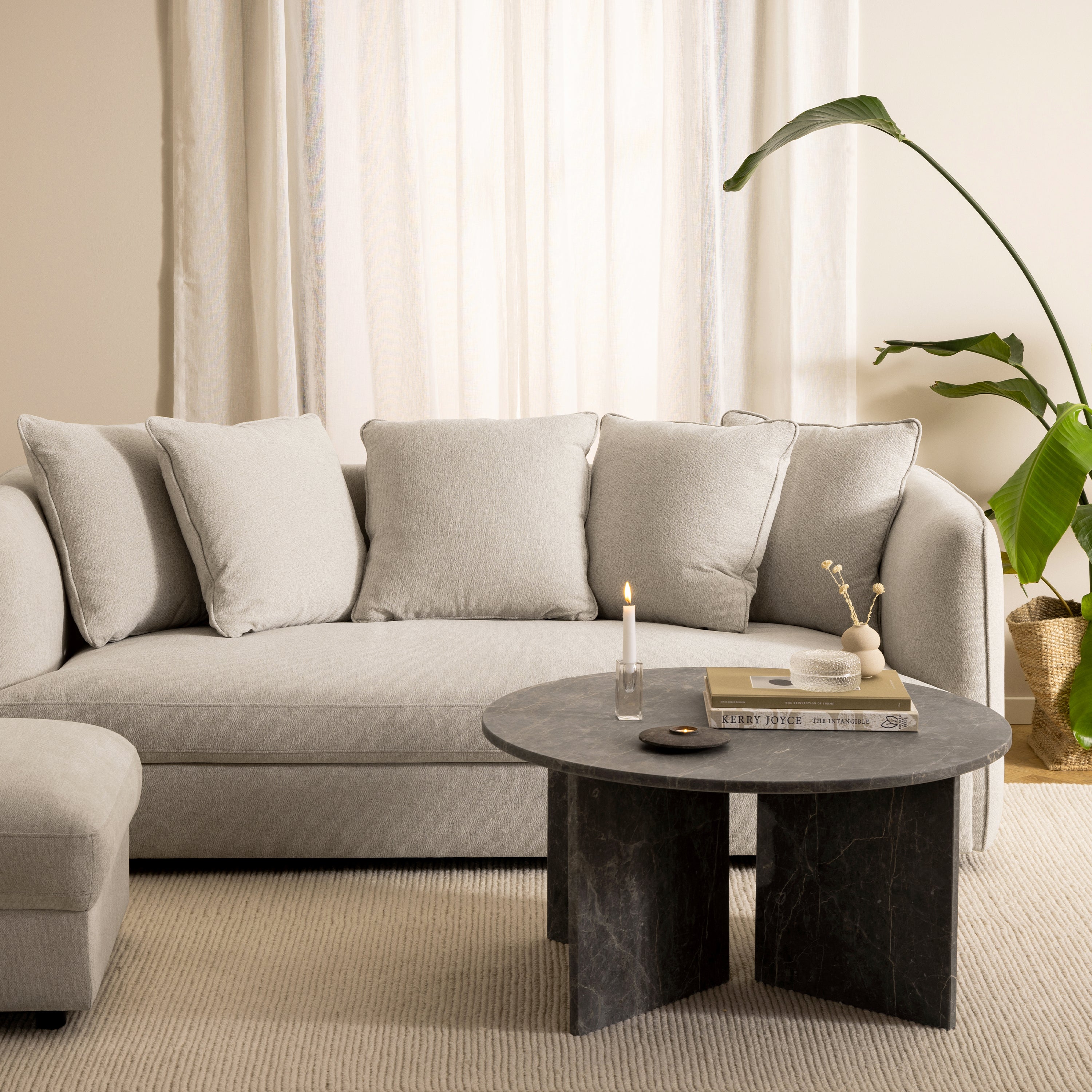 Vega Round Coffee Table in Marron Marble