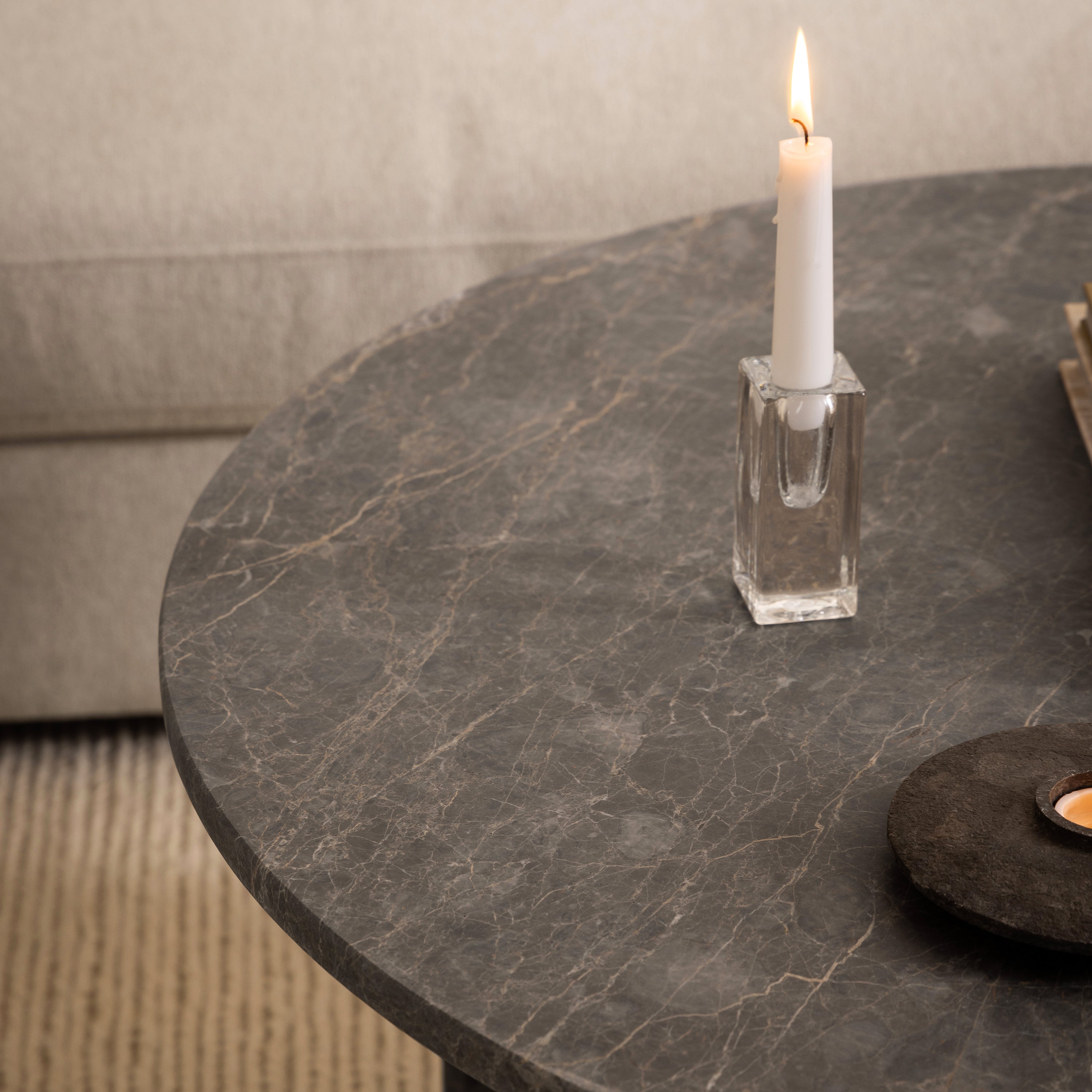Vega Round Coffee Table in Marron Marble