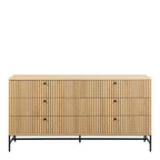 Albany Wide Chest of 6 Drawers in Oak/Black Legs