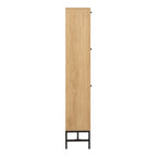 Albany Shoe Cabinet 3 Flip Down Doors in Oak/Black Legs