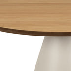 Soli Low Round Coffee Table in Oak/Grey 65x43cm