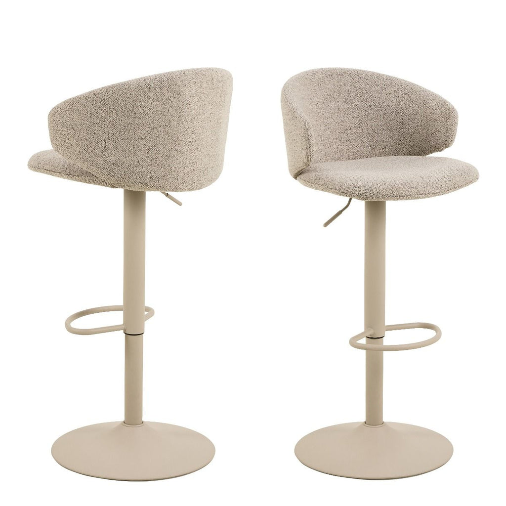 Ella Swivel Beige Bar Stool Set of 2
