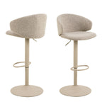 Ella Swivel Beige Bar Stool Set of 2