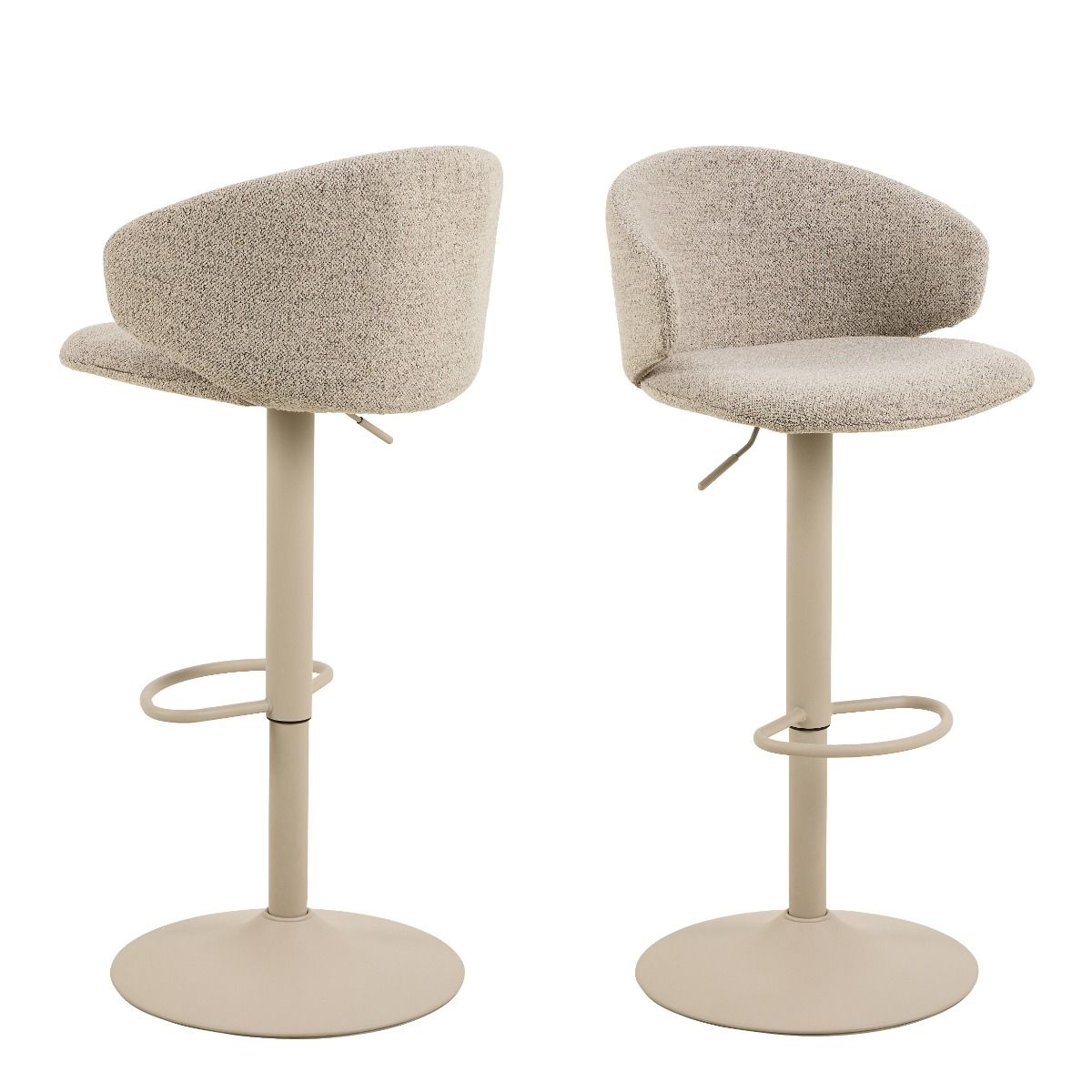 Ella Swivel Beige Bar Stool Set of 2