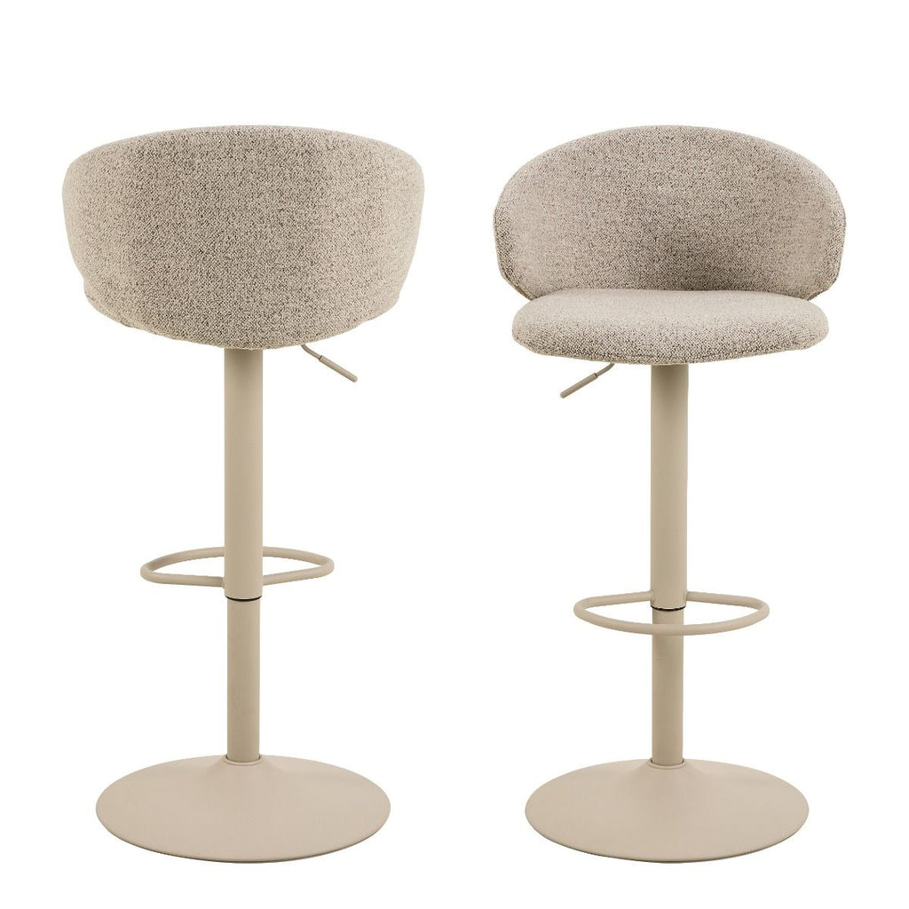 Ella Swivel Beige Bar Stool Set of 2
