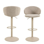 Ella Swivel Beige Bar Stool Set of 2