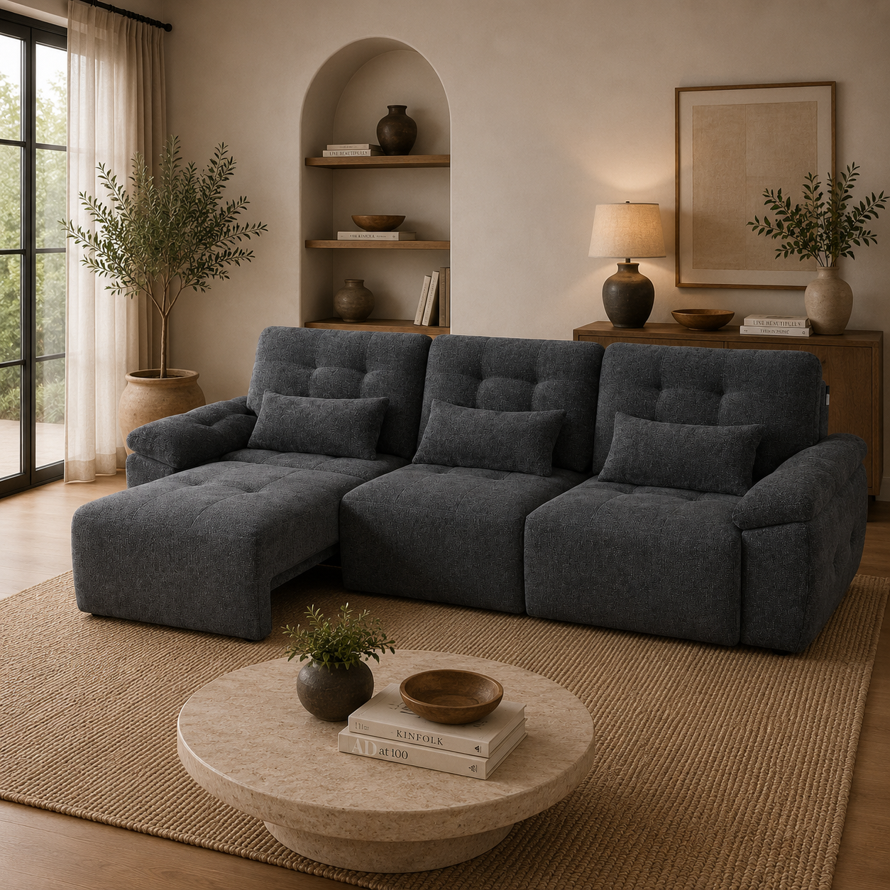Dallas Electric Sofabed Grey 3 Seater