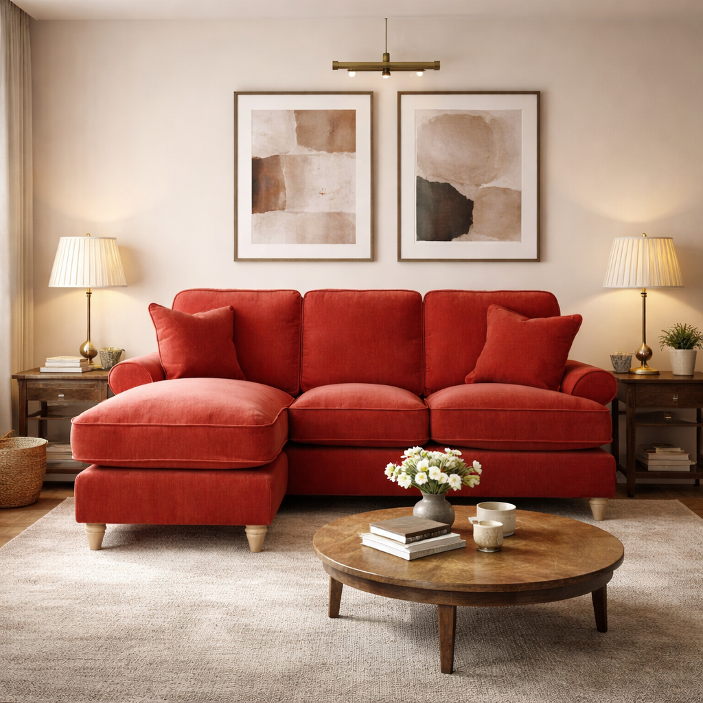 Left Hand Chaise Sofa Manhattan Apricot The Great Sofa Company | Victoria | Bromfield | Lola | Alfie | Mari | Longfellow | Duresta Style