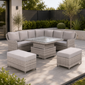 Havana Range Round Corner Sofa Set with Rising Table