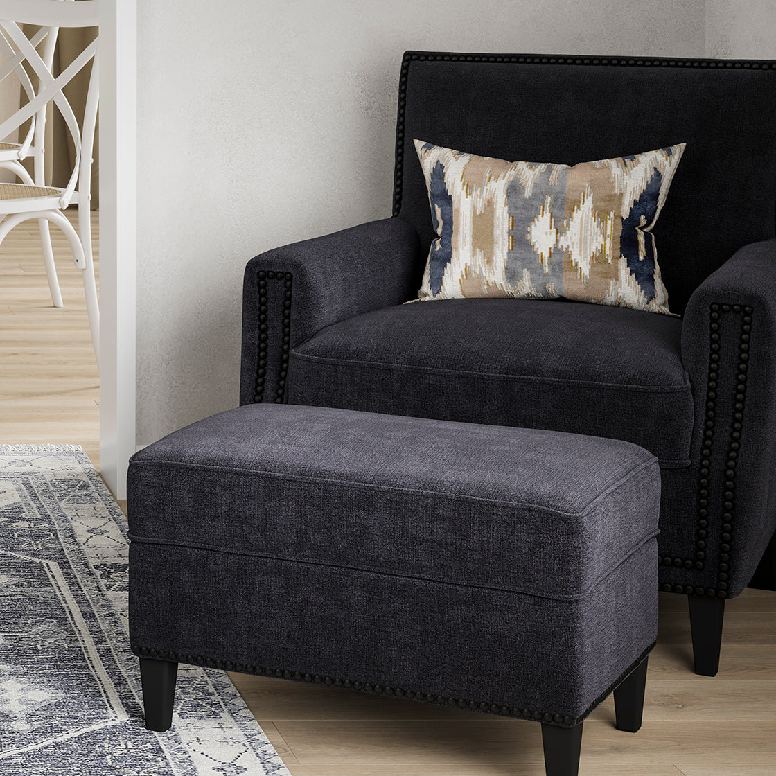ATTICUS ANTHRACITE FOOTSTOOL