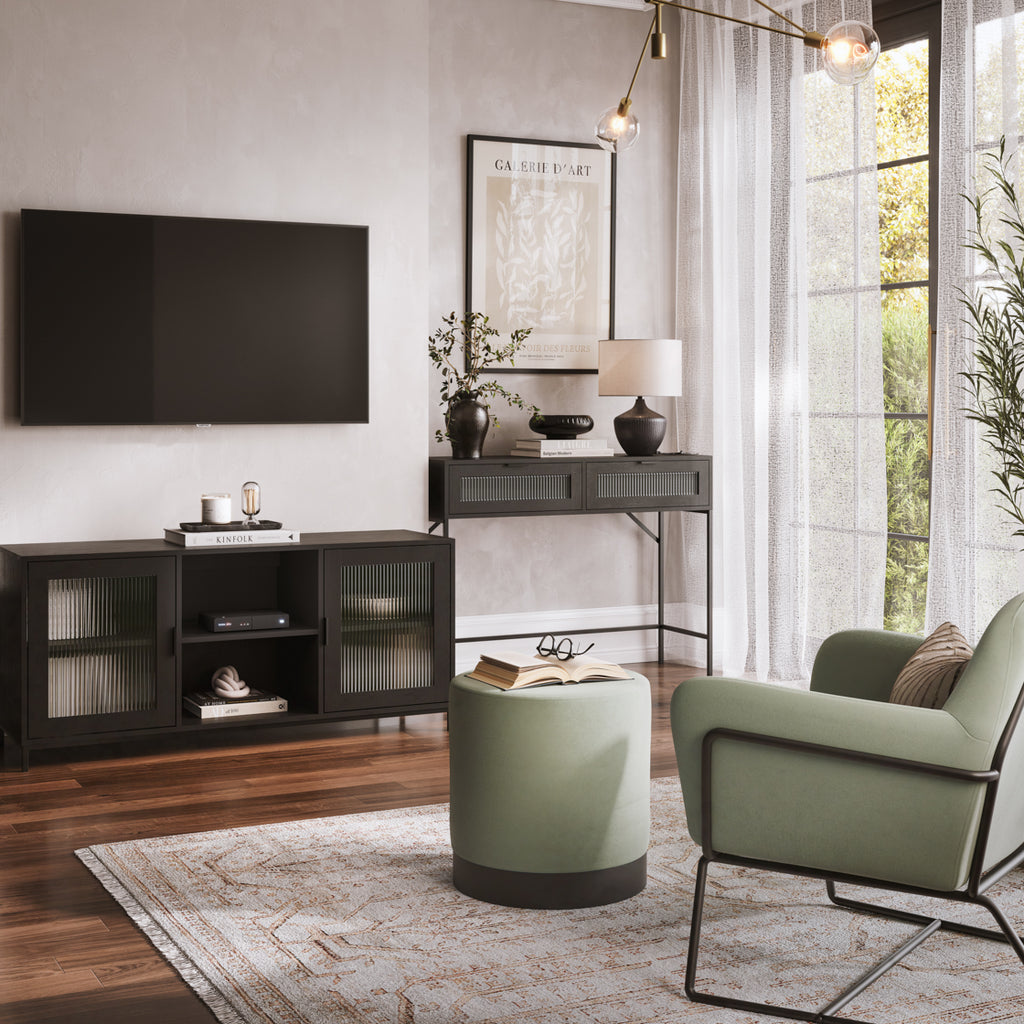 MADDOX MATTE BLACK / REEDED MEDIA UNIT