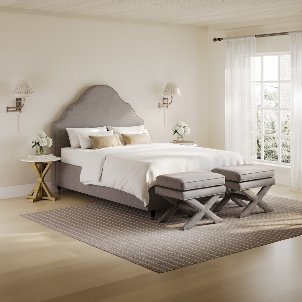 QUINCE LIGHT GREY DOUBLE BED