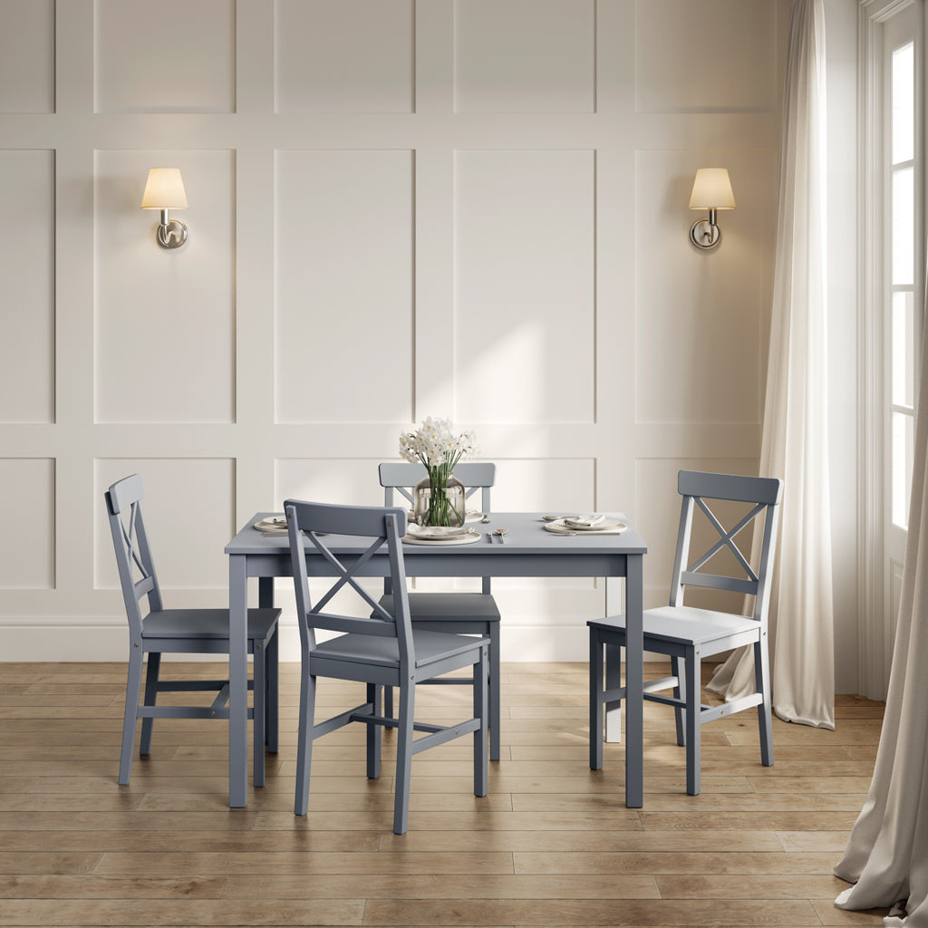 CRAWFORD ANTHRACITE GREY 4 SEATER DINING TABLE