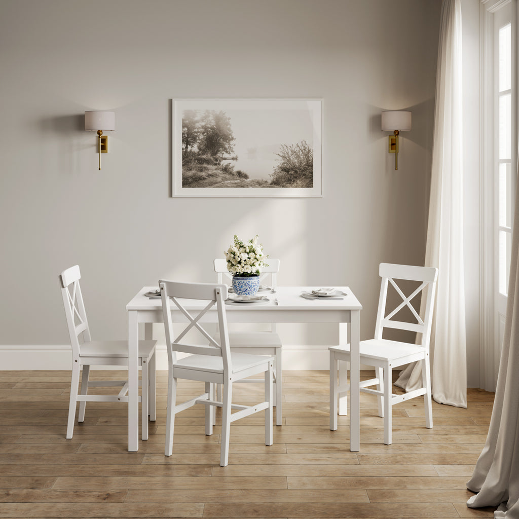 CRAWFORD WHITE 4 SEATER DINING TABLE