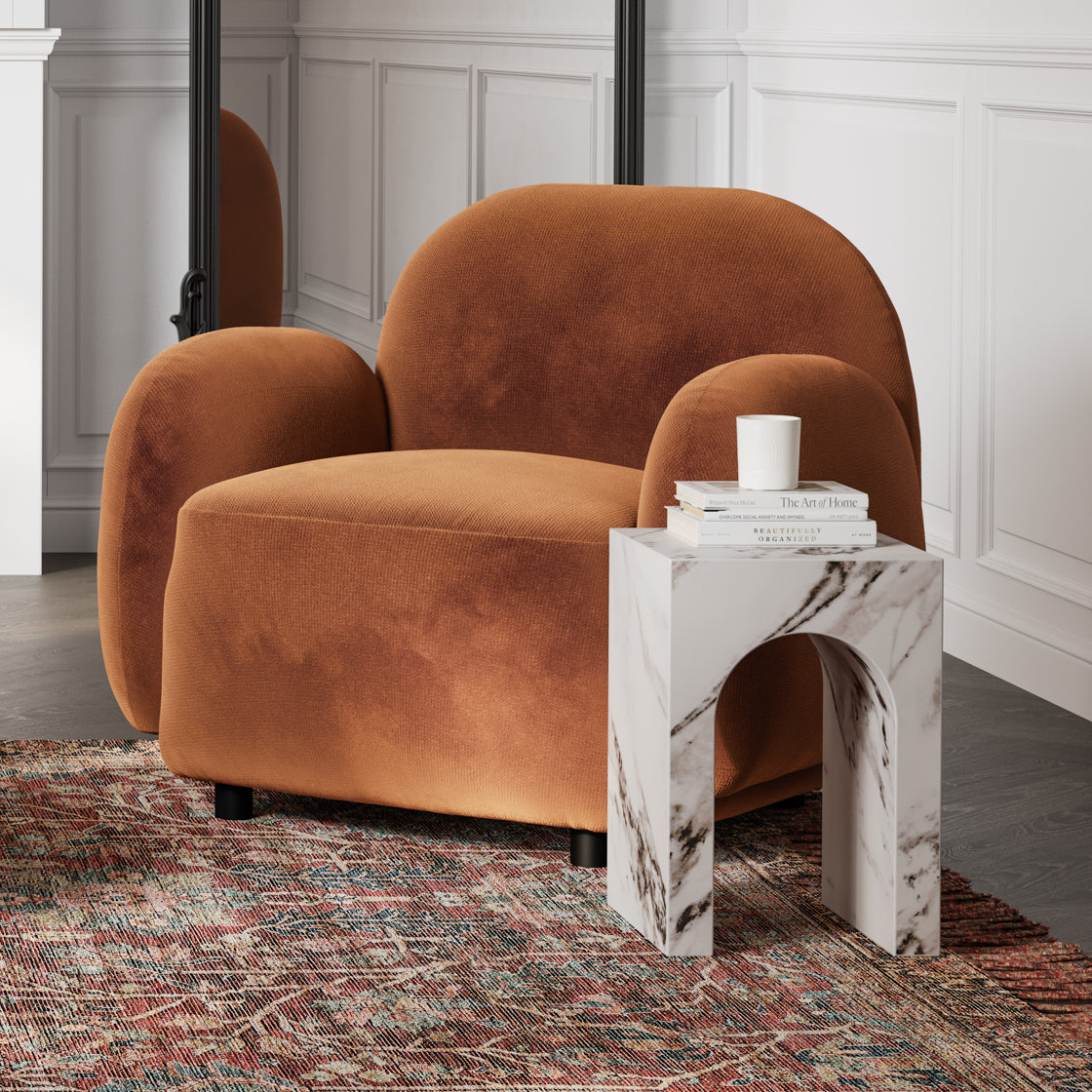 ARCHIE CALACATTE SIDE TABLE