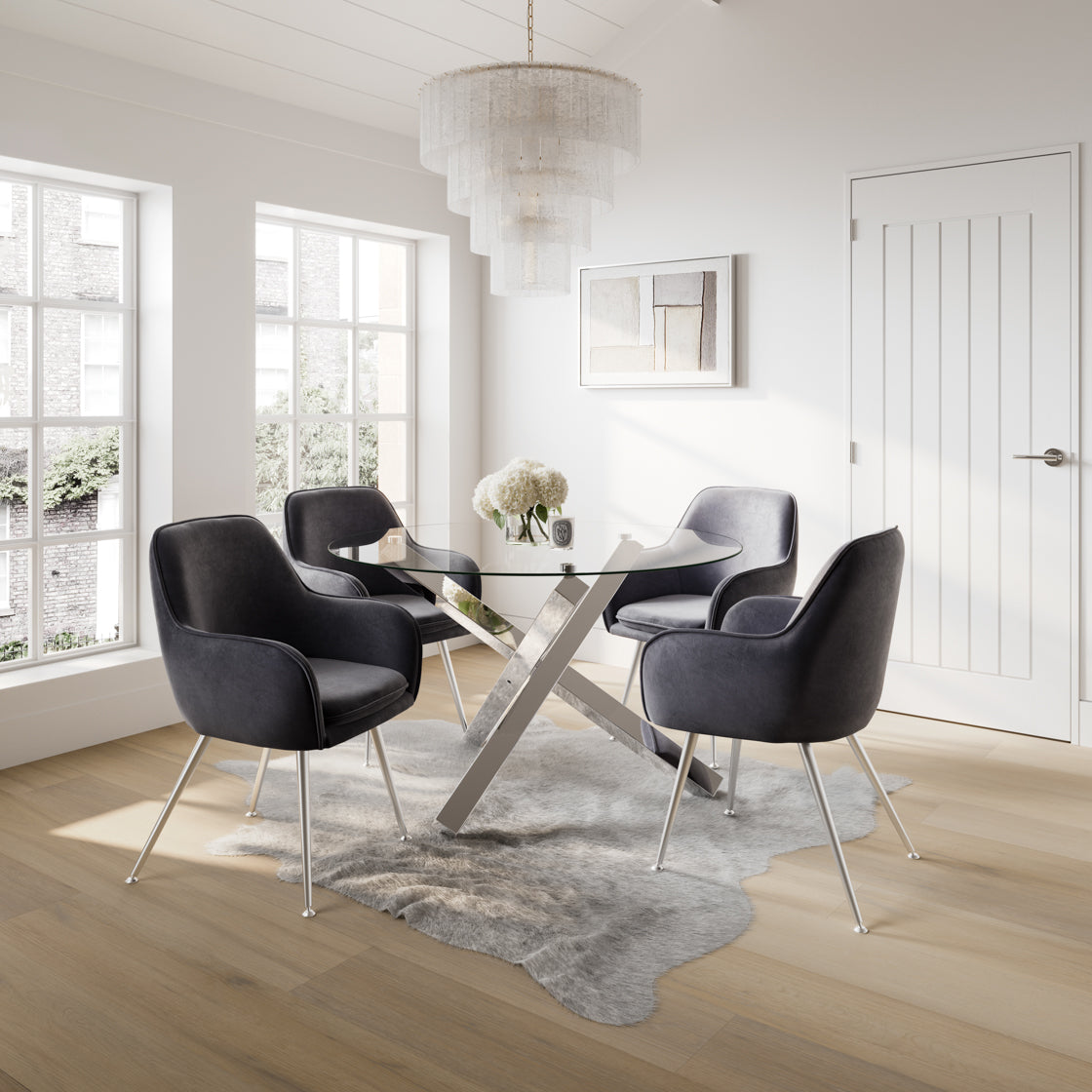 TARA GREY DINING CHAIR (2 PER PACK)